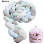 coussin tissé nœuds bleu clair gris moderne doux lit bébé 13 15cm 200cm 300cm