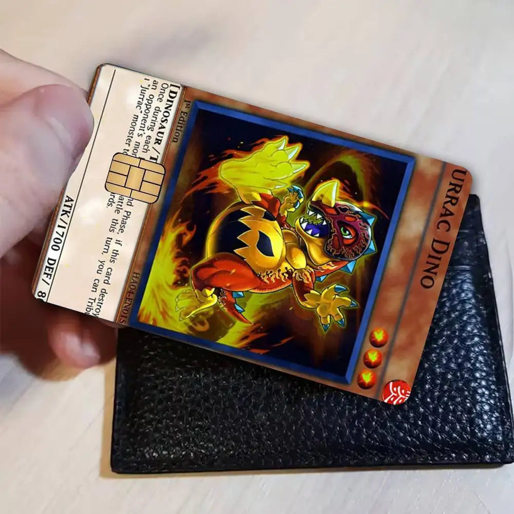 autocollants cartes crédit multicolores dessin animé illustrations fantastiques adhésifs protection cartes jeu set collection
