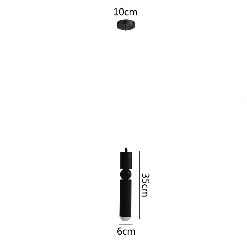 luminaire suspension cylindrique moderne minimaliste led aluminium noir or blanc gris intérieur