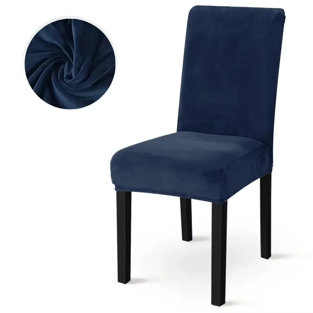 housse chaise velours doux moderne élastique beige gris ajustée chaise mariage banquet