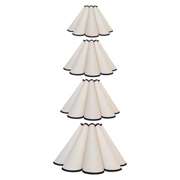 abat jour table moderne blanc plissé bordure noire décoration chambre