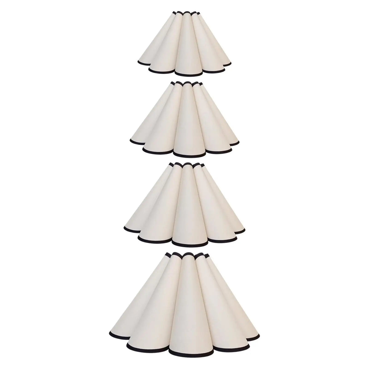 abat jour table moderne blanc plissé bordure noire décoration chambre