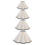 abat jour table moderne blanc plissé bordure noire décoration chambre