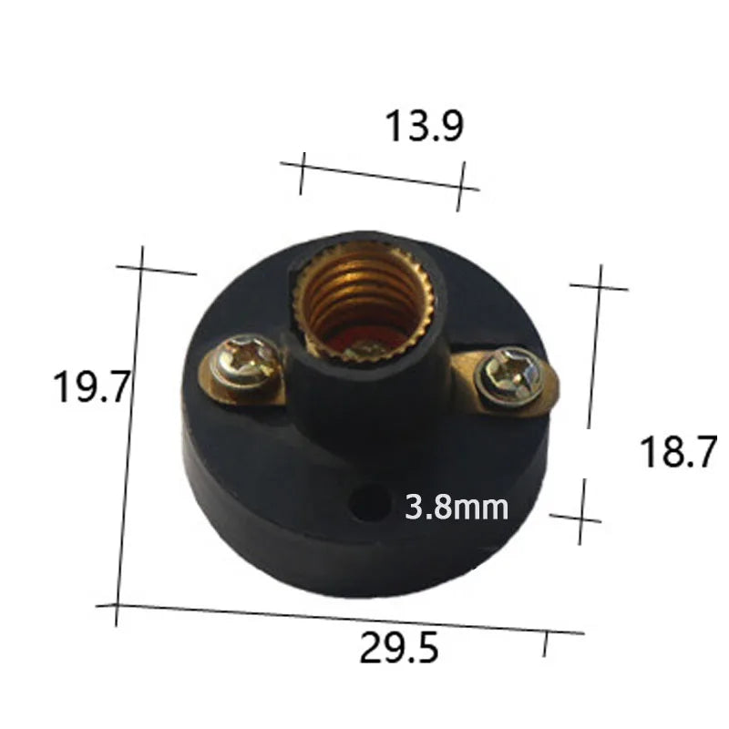 socle lampe moderne vis dorée 5A 250V noir aluminium certifié