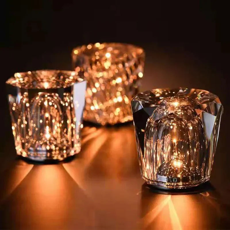 veilleuse rechargeable led moderne bougeoir transparent rayures vertical chambre lampe lecture atmosphère