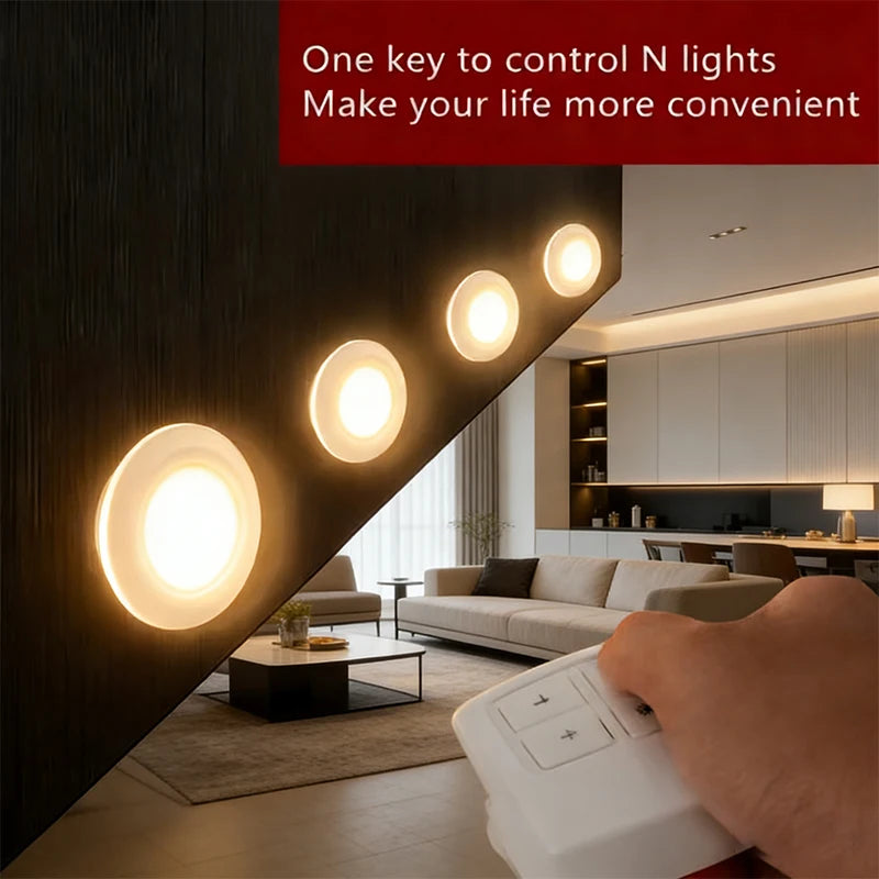 lampe led sans fil rechargeable batterie sèche adhésive télécommande blanc beige moderne minimaliste