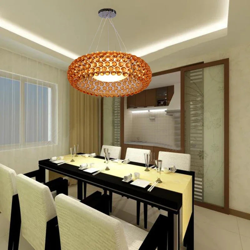 suspension lumineuse moderne acrylique opaques blanc pendentif autoinstallation 35cm 50cm 65cm amber transparent