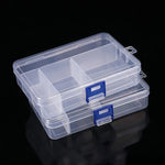 boîte rangement transparente plastique compartiments ajustables bijoux boucles oreilles bagues colliers poignées moderne pratique