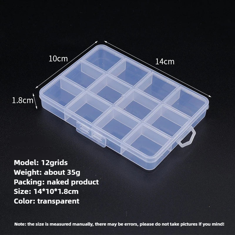 boîte rangement bijoux transparente 12 grilles pratique moderne poignée gọn/vnd