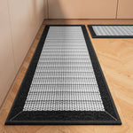 tapis cuisine antidérapant moderne beige gris tissé fils contrastants respectueux environnement