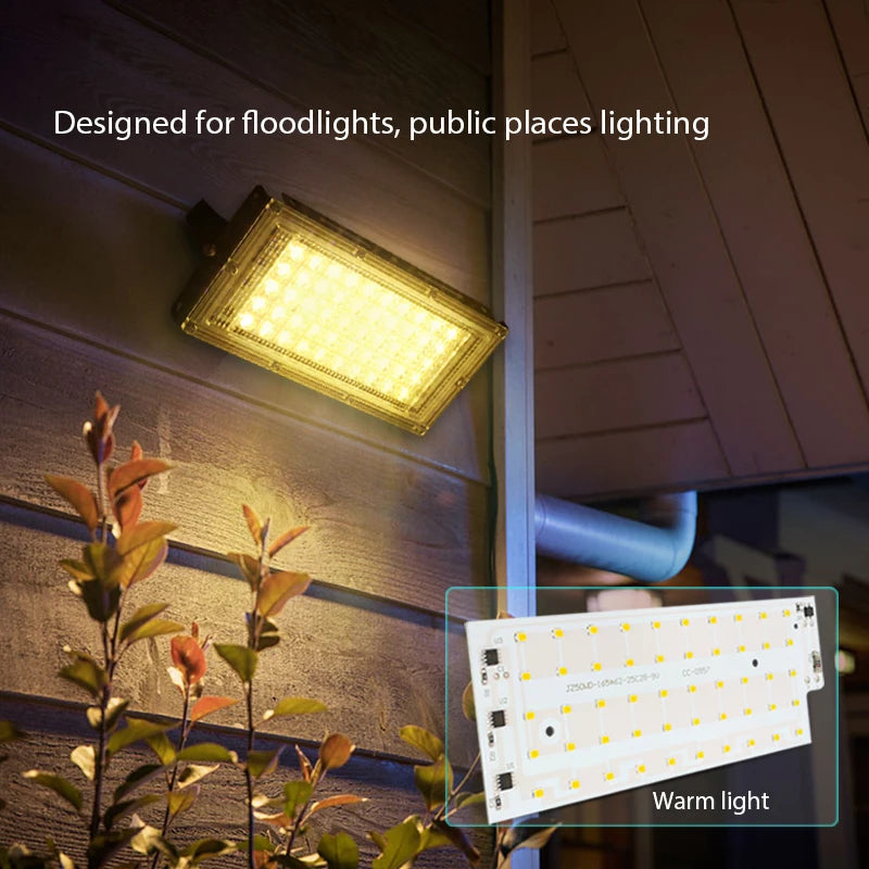 projecteur led 50w ic 220v large faisceau smd 2835 ip65 cool white warm white