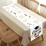 nappe table fête remise diplôme motifs cérémonie confettis étoiles feu artificiel polyester noire or