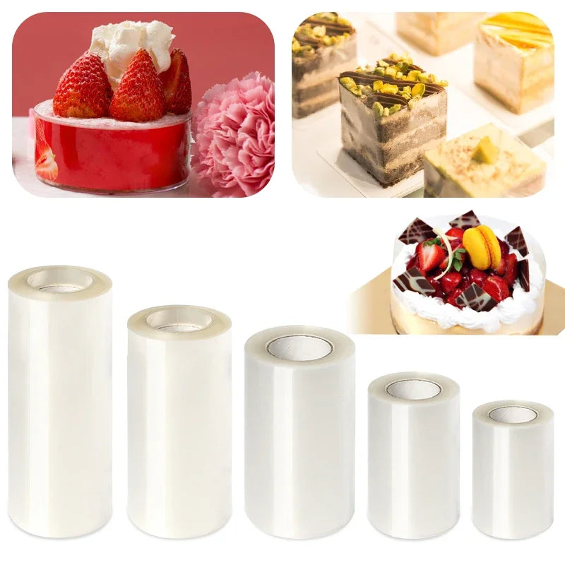 colliers gâteaux ruban adhésif transparent 6cm 8cm 10cm 12cm 15cm 10mètres decoration cuisson mousse