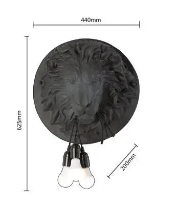 applique murale art deco sculpture animal ampoules led noir blanc vintage chambre salon étude