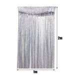 rideaux modernes argentés 1m 2m franges brillantes polyester translucides chambre