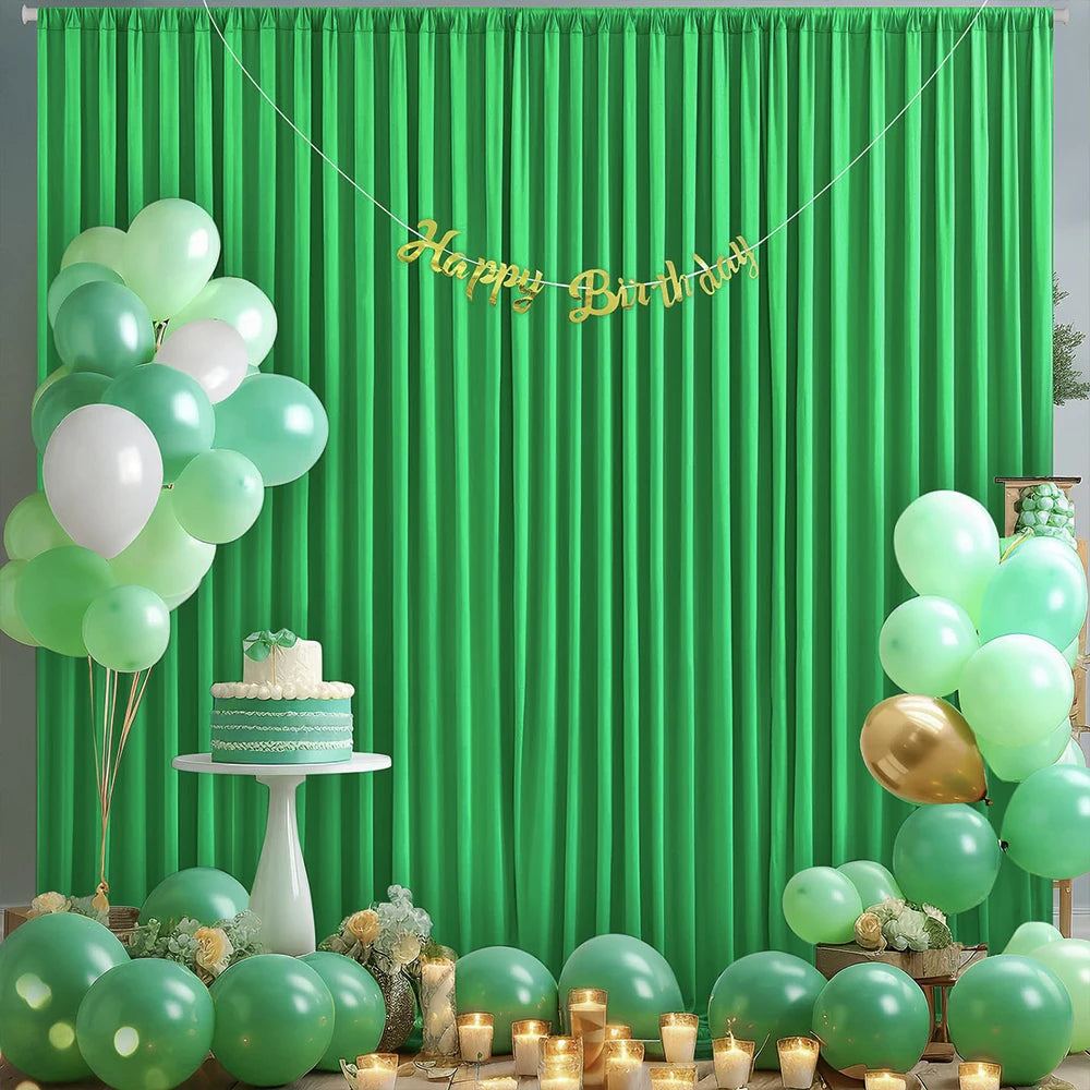 rideau polyester uni beige vert blanc moderne poignées extérieure opaque 5x8FT