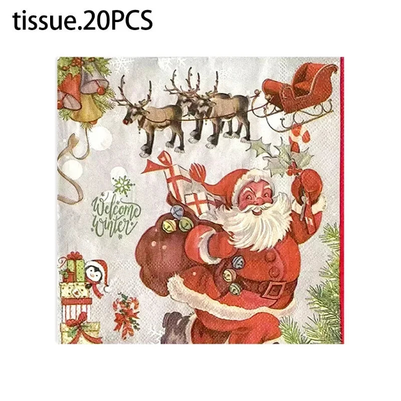 Lot de 20 sets de table en papier pour Noël