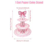 support cupcakes rose festif rayures rubans blanc anniversaire mariage décoration festive