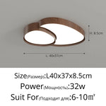 plafonnier led moderne bois grainé éclairage surface minimaliste chambre salon