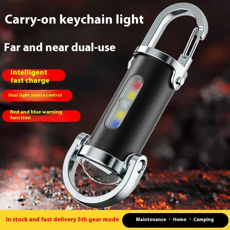 lampe poche rechargeable 800 lumens keychain noir anneaux porte clés modes contrôle moderne compact