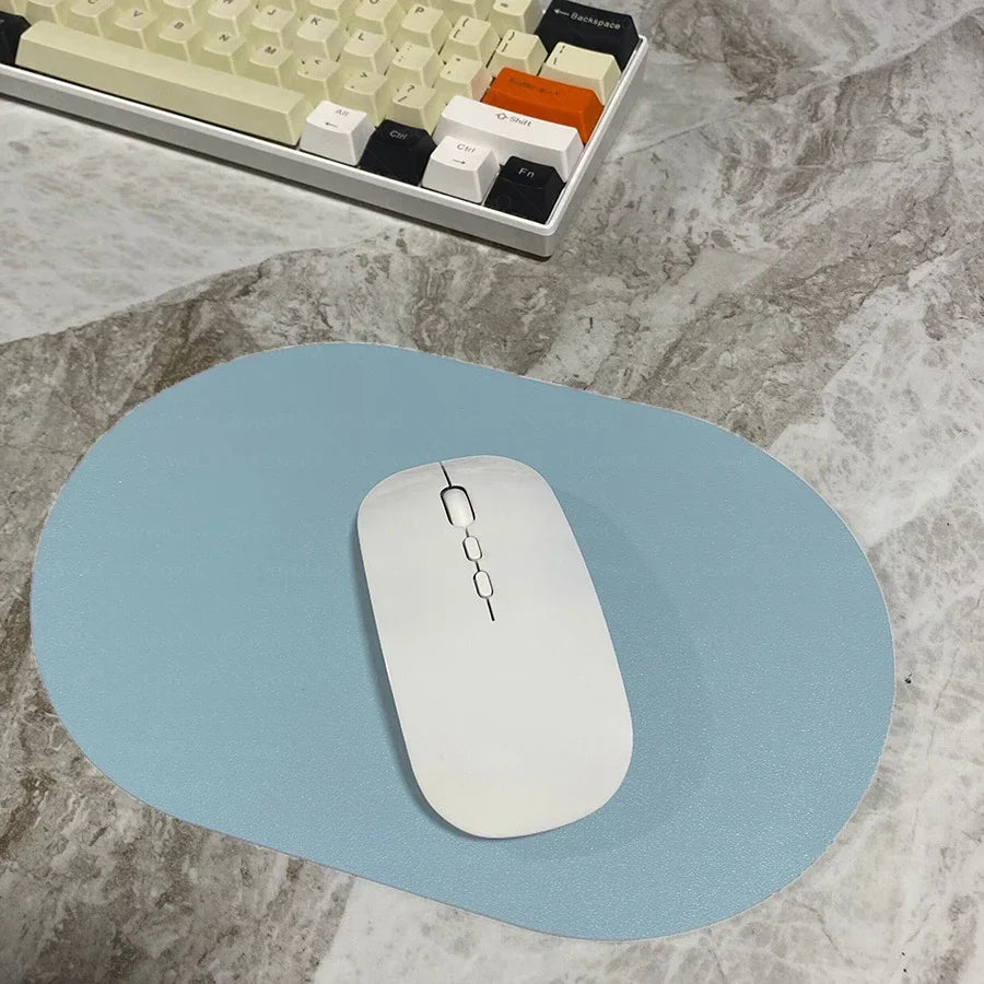 tapis souris simili cuir noir gris clair moderne plateau souris clavier