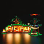 lampe led lego construction vert brun anneaux comté décoration diy floconnels motifs floraux architecture
