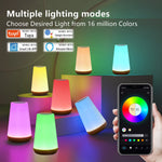 lampe table moderne blanc noir texture bois minimaliste câble alimentation(toucher interrupteur)flux lumineux2492000rgb