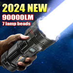 torche led rechargeable camping extérieur 30w lumiere intense noire bluetooth
