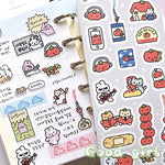 sticker kawaii multicolore dessins animés adhésifs mignons opaques autocollants animauxscriçãopta
