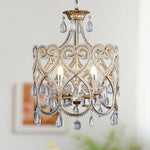 lustre cristal doré filigrane classique lumières suspension chaines e14