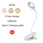 lampe led clip moderne batterie lithium modes lumière rechargeable cordon type