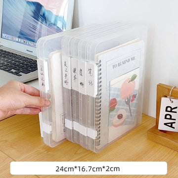 boîtes rangement transparentes empilables poignées blanches modernes documents plastique respectueux environnement