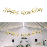 guirlande mariage just married bannières lettres cœur blanc rouge décoration anniversaire événement