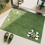tapis sol antidérapant diatomée imperméable dessin animé moutons train pandas éléphants canards vert salon