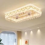 ventilateur classique feuilles lumière led télécommande blanc doré certification ul