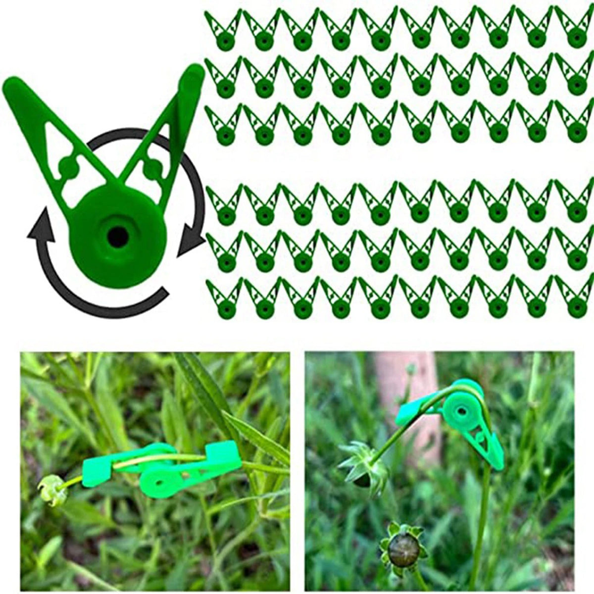 pinces plantes réglables 270 degrés plastique vert modernes pratique jardins culture