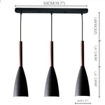 Suspension lumineuse moderne têtes noir blanc gris pendentif conique mat chambre cuisine