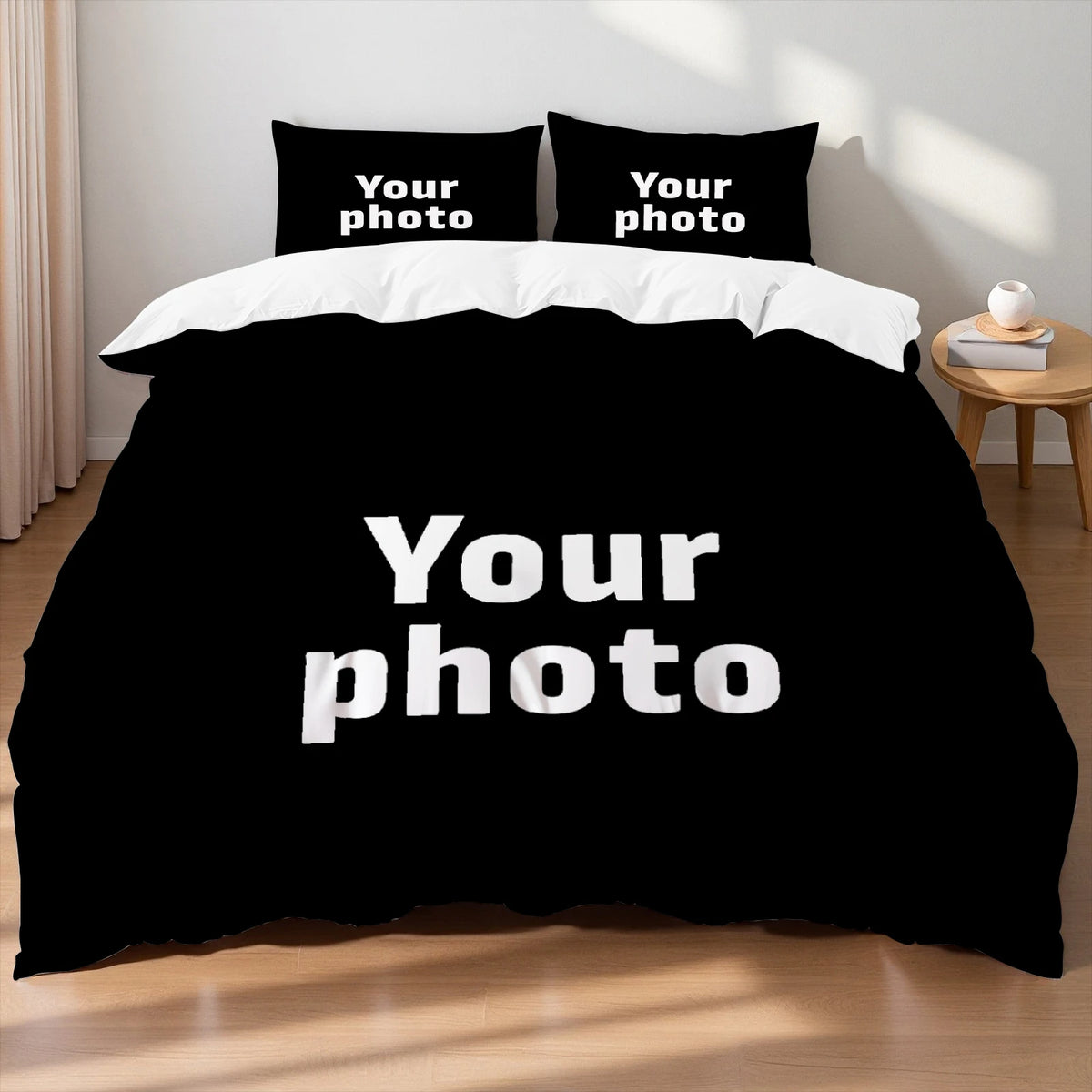 ensemble literie noir blanc impression photo 3d moderne pièces double king queen single taies