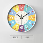 horloge murale moderne dessins animés couleurs vives chiffres romains sans tic tac enfants décoration