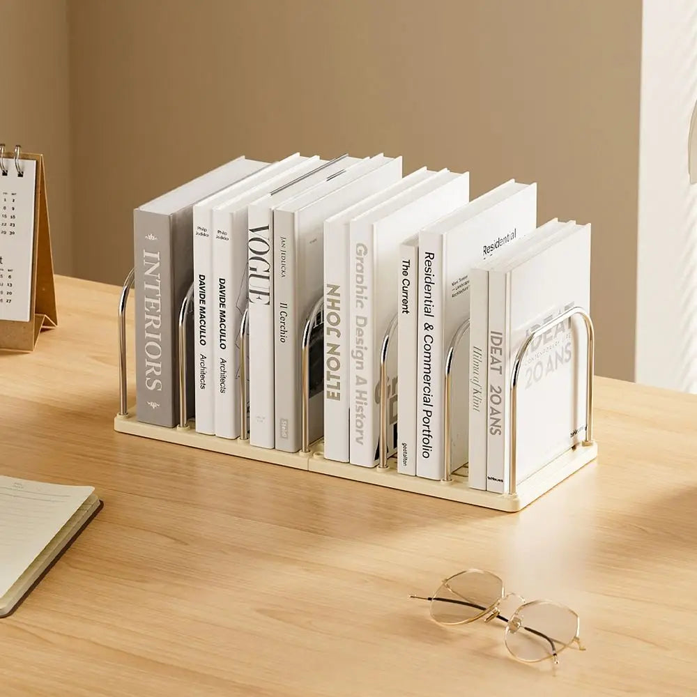 support livres transparent moderne tiroirs poignées lapin blanc grille métal chromé