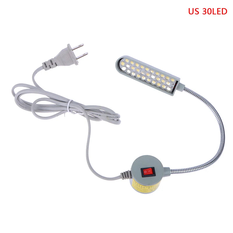 lampe flexible réglable industrielle 360 gris blanc moderne interrupteur câble électrique