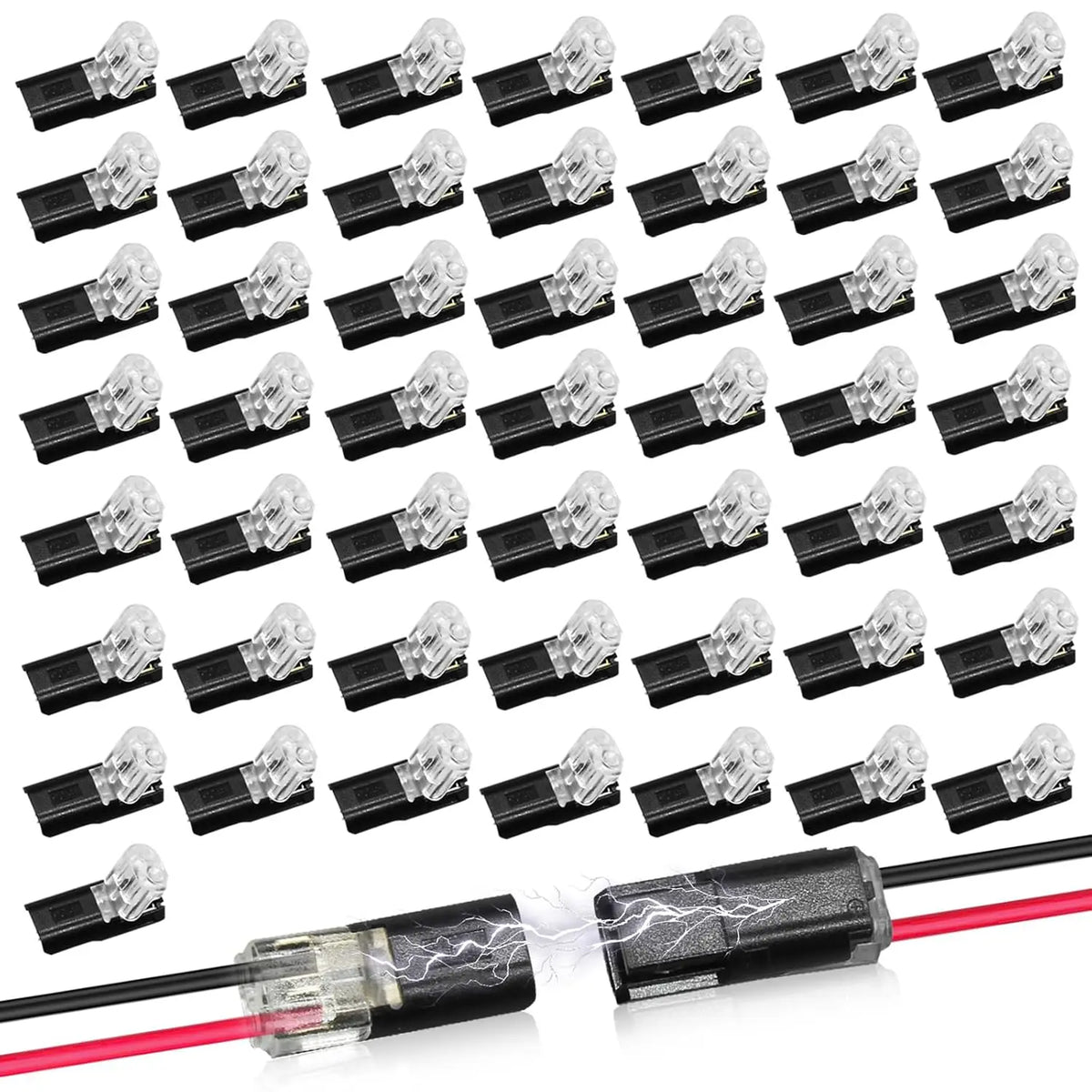connecteurs câble noir transparent rondelles métalliques pratique led 20pcs 30pcs 40pcs 50pcs
