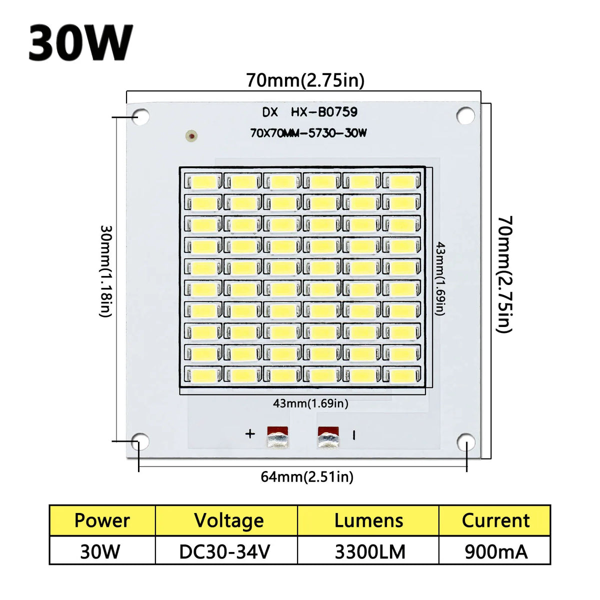 plaque led 100w cold white 50000h aluminium pcb modernes diodes led