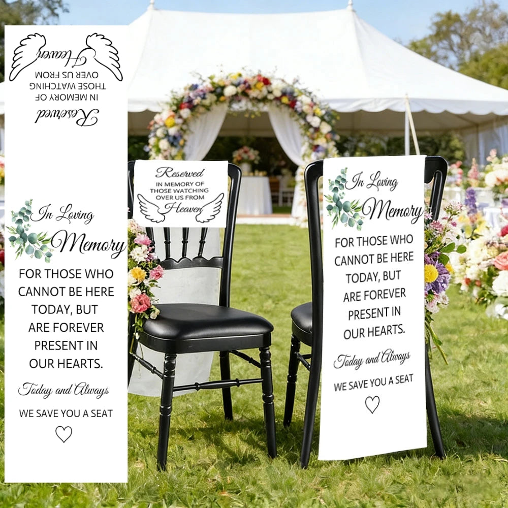 bannière mariage commémorative lettrage blanc vert bordure élégante clips decoration événement festive polyester