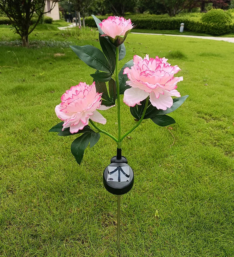 lumières solaires fleurs artificielles roses blanches jaunes extérieures autoinstallation ip44 led vacances