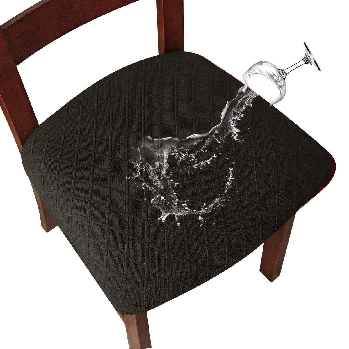 housse chaise imperméable amovible lavable polyester motif carreaux gris noir rouge marron moderne