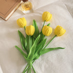décoration intérieure moderne bouquet tulipes artificielles blanc vert 39cm mariage maison