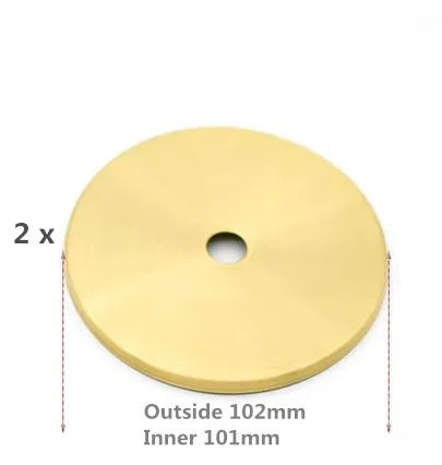 disques métalliques dorés lisses brillants modernes accessoires éclairage diy abat jour fixations invisibles trou