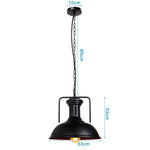 Suspension lumineuse industrielle vintage noir cuivre ampoule chaînes métal fini mat