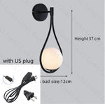 lampe murale moderne or noir goutte verre métal chambre entrée 249lm 90260v